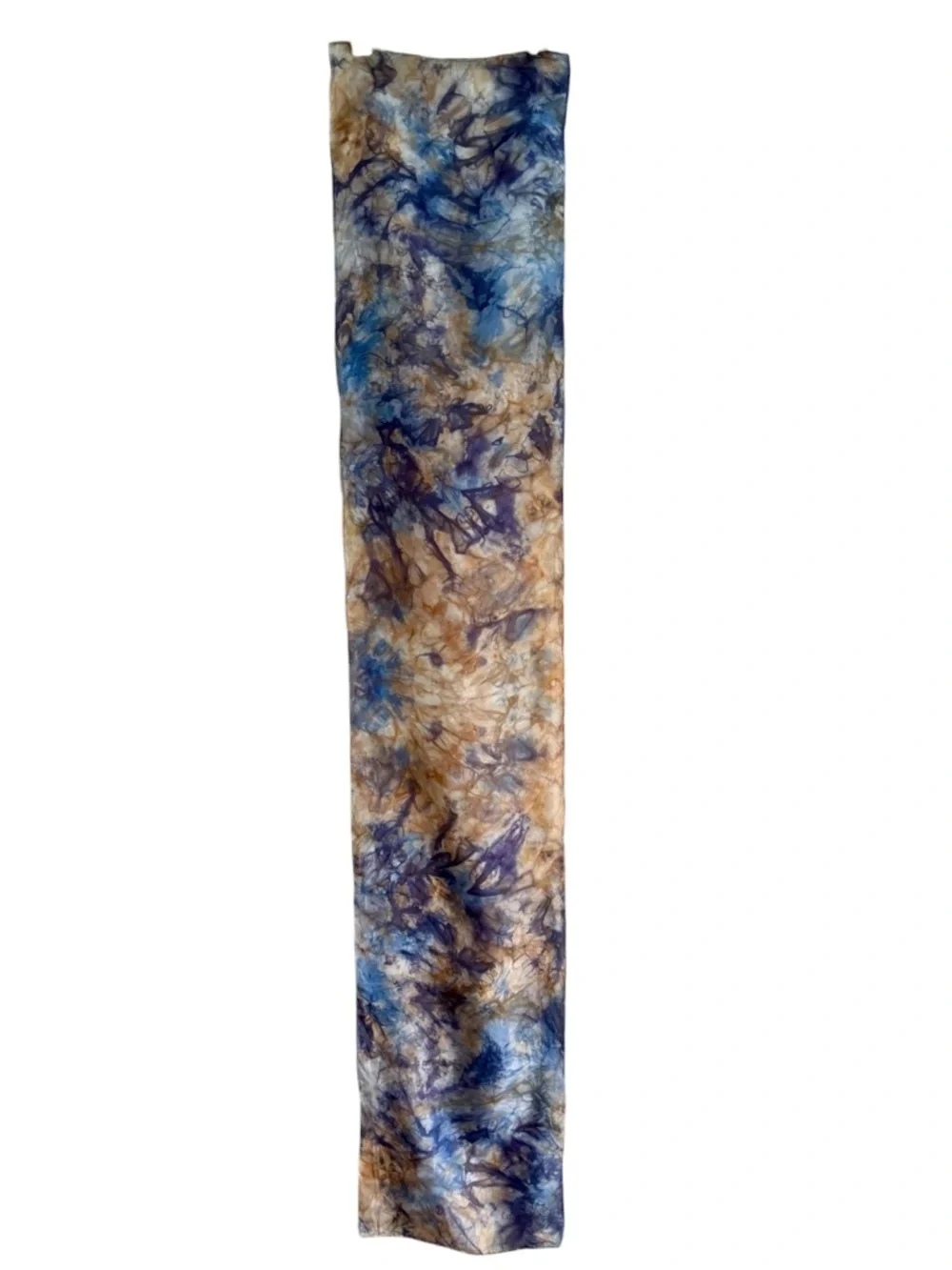 Silk Scarf Belt Boho Festival Coastal Cowgirl Waist Wrap Purple Tan 57-1/2” L